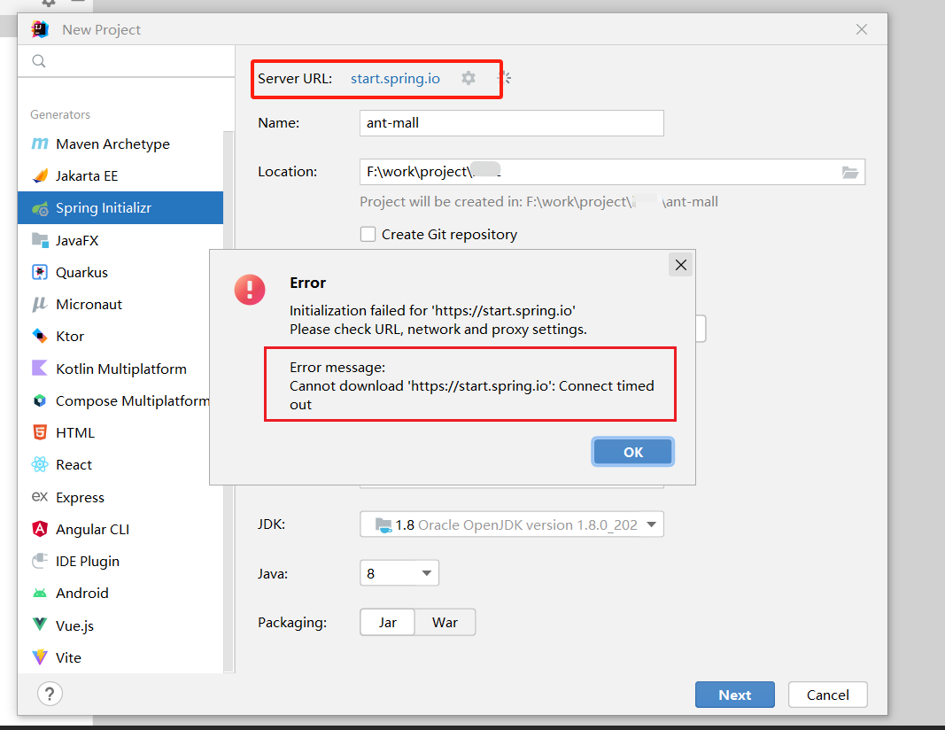 Intellij Idea-解决Cannot download “https://start.spring.io‘: Connect timedout