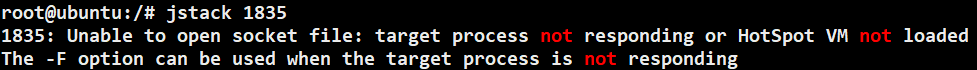 解决jstack的报错：Unable to open socket file