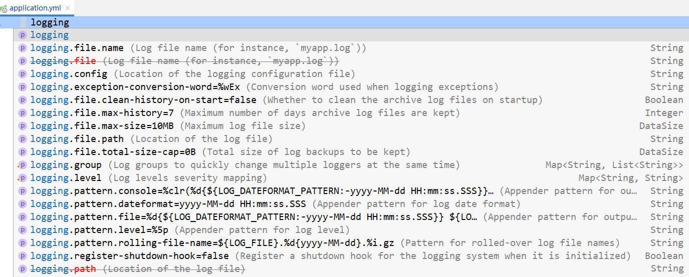 SpringBoot-application.yml的日志配置